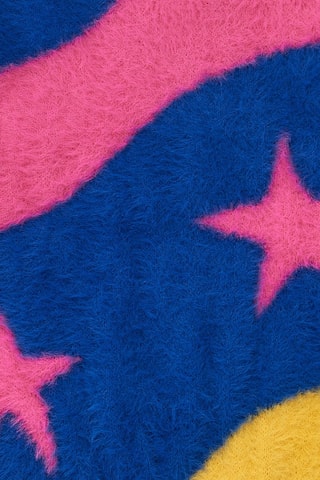 Trui-jurk - Blauw, geel en roze