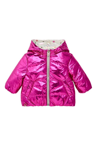 Dubbelzijdige Parka - Wit, beige en roze