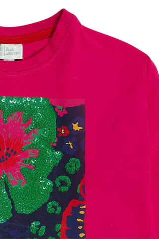 T-shirt - Blauw, groen en roze