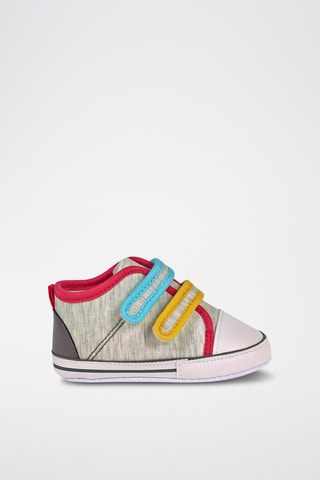 Pantoffels - Rood, geel en grijs