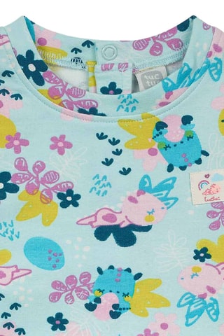 Fleece Jurk - Blauw, geel en roze