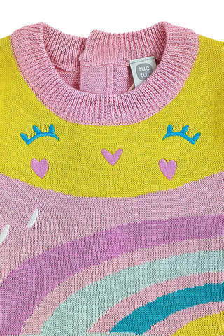 Trui - Blauw, geel en roze