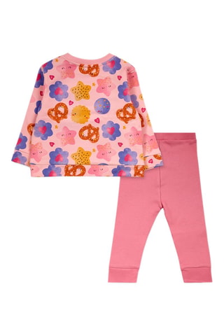 Sweater en Legging - Blauw, geel en roze