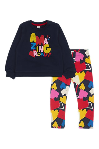 Sweater en Legging - Rood, blauw en geel
