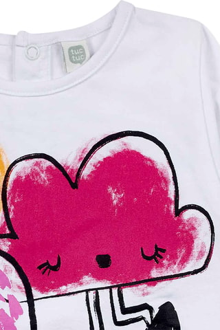 T-shirt - Wit, zwart en roze