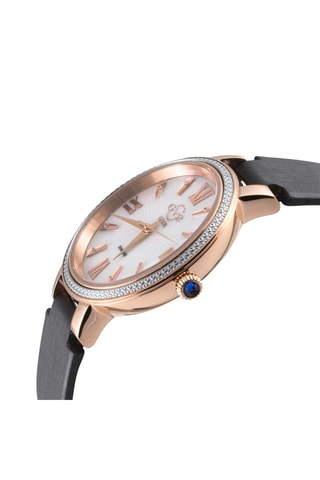 Montre à quartz en cuir et diamants