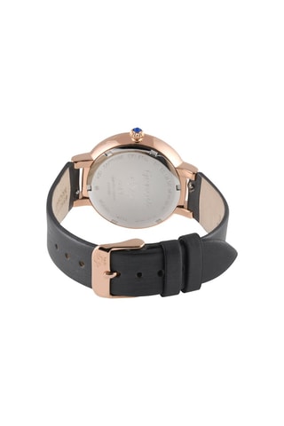Montre à quartz en cuir et diamants