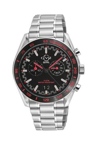 Montre à quartz en acier Freccia - Tachymètre et chronographe - Argenté et noir