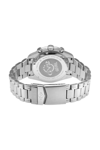 Montre à quartz en acier Freccia - Tachymètre et chronographe - Argenté et noir