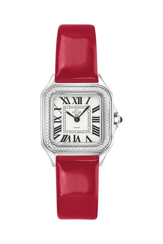 Montre à quartz en cuir et diamants Milan