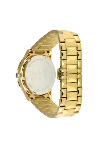 Montre à quartz en acier plaqué or jaune et diamants Siena