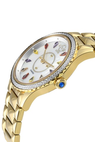 Montre à quartz en acier plaqué or jaune et diamants Siena
