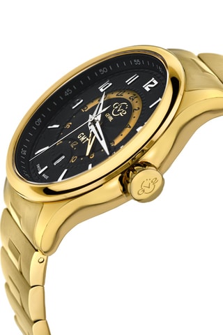 Montre automatique en acier GV2 Giromondo - Doré et noir