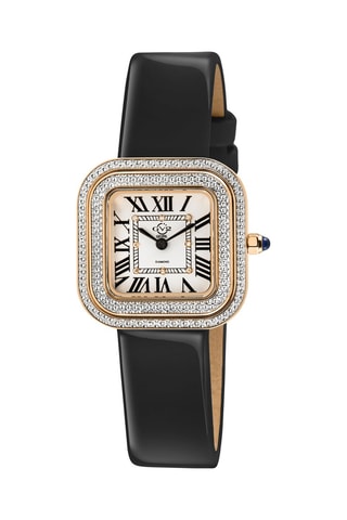 Montre à quartz en cuir et diamants Bellagio