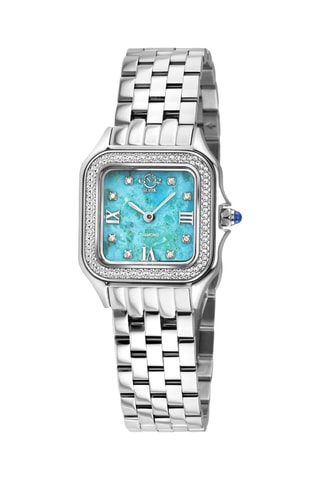 Montre à quartz en acier et diamants Milan