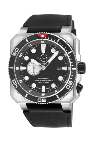 Montre automatique en cuir XO Submarine - Noir et argenté