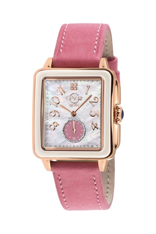 Montre à quartz en cuir et diamants Bari Viva