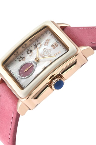 Montre à quartz en cuir et diamants Bari Viva