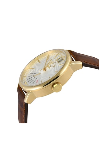 Montre à quartz en cuir Rovescio Marron et doré
