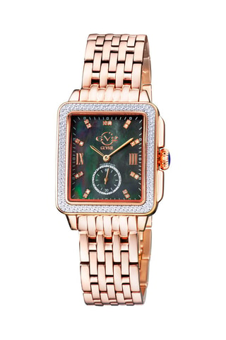 Montre à quartz en acier et diamants Bari Tortoise