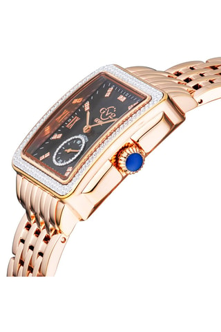 Montre à quartz en acier et diamants Bari Tortoise