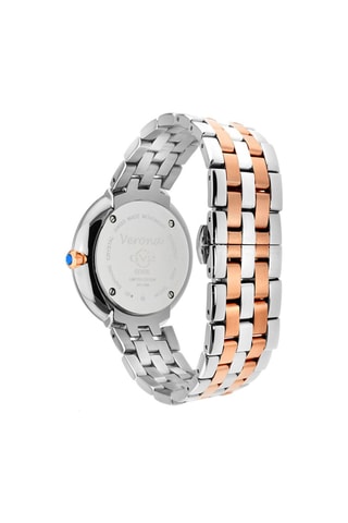 Montre à quartz en acier, nacre et diamants Verona