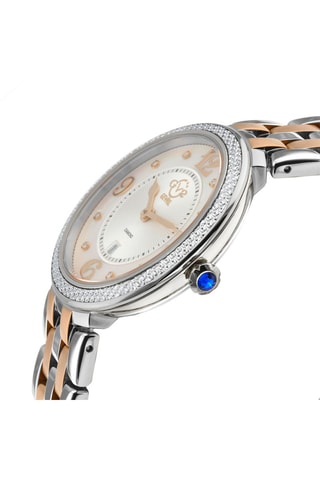 Montre à quartz en acier, nacre et diamants Verona