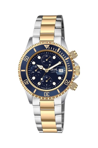 Montre automatique Sellita SW500 en acier Wall Street - Chronographe - Argenté et doré