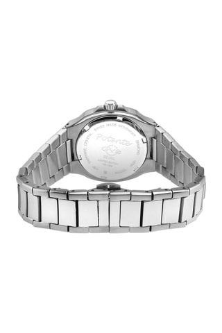 Montre à quartz en acier et diamants