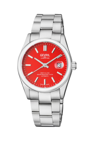 Montre automatique Sellita SW200 Swiss en acier - Argenté et rouge