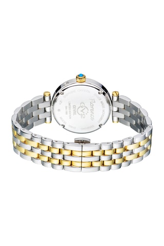 Montre à quartz en acier, nacre et diamants Florence - Compteur phases de la lune