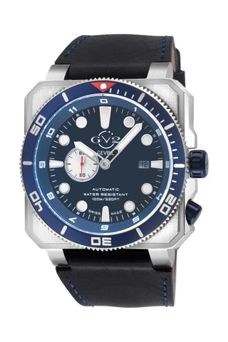 Montre automatique en cuir XO Submarine - Noir et argenté