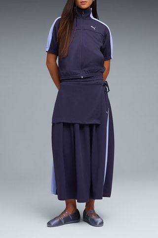 Jupe midi T7 - Bleu marine
