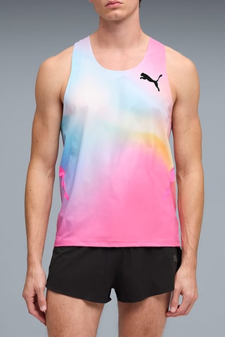 Canotta da running tie and dye Lightspeed - Rosa