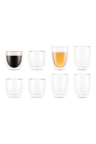 8 vasos de pared doble de vidrio de borosilicato Pavina - 25 cl y 35 cl