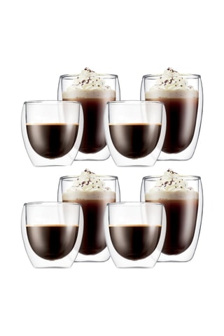 8 vasos de pared doble de vidrio de borosilicato Pavina - 25 cl y 35 cl