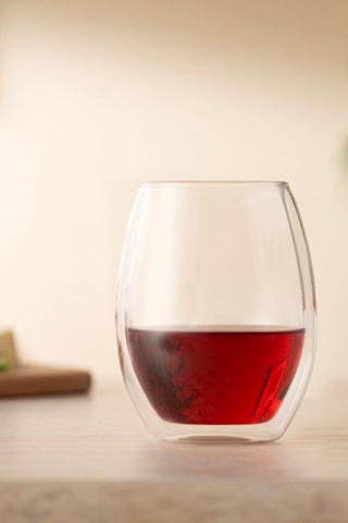 2 verres à vin double paroi en verre borosilicate - 50 cl