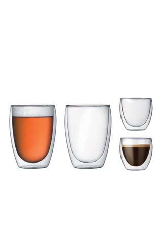 4 vasos de vidrio de borosilicato - 
8 cl y 35 cl