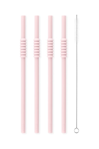 4 pailles avec écouvillon en acier inoxydable Bistro