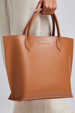 Shopping bag in pelle George V - Marrone