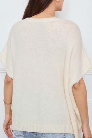 Maglia oversize in kid mohair e lana - Bianco