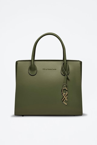 Borsa a mano in pelle di vitello Montaigne - Kaki