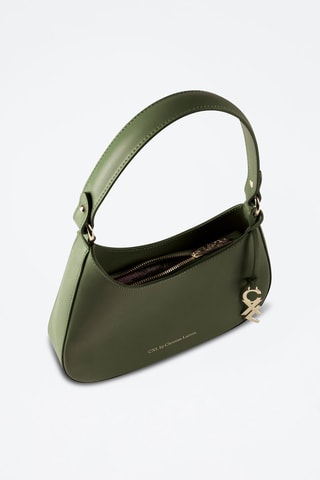 Sac porté épaule en cuir de veau Ambroise - Vert