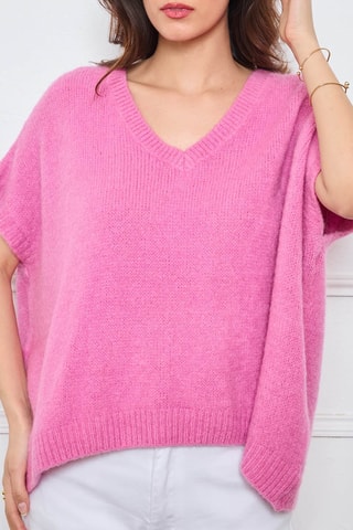 Maglia oversize in kid mohair e lana - Rosa