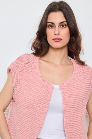 Gilet in alpaca e lana - Rosa chiaro