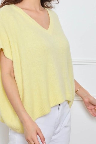 Maglia oversize in kid mohair e lana - Giallo chiaro