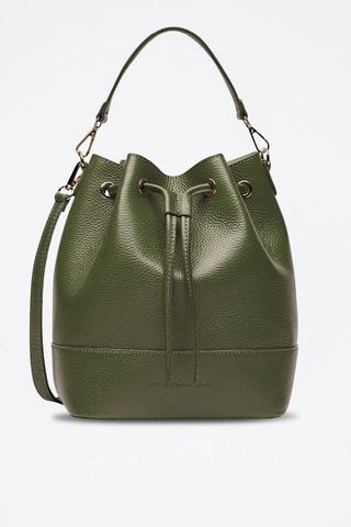 Borsa a secchiello in pelle di vitello Champs Elysé - Kaki