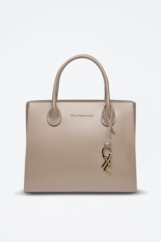 Borsa a mano in pelle di vitello Montaigne - Beige