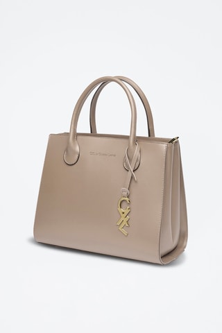 Borsa a mano in pelle di vitello Montaigne - Beige