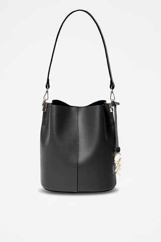 Borsa a spalla in pelle di vitello Versailles - Nero